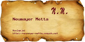 Neumayer Metta névjegykártya